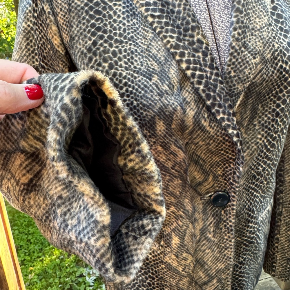 Harve Benard Python Snake Print Faux Fur Jacket L… - image 2